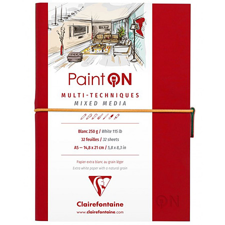 Clairefontaine Paint On - album mixed media cousu - couverture souple - 32 feuilles 250g/m²