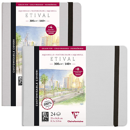 Clairefontaine Etival - watercolour book - customisable cover - 24 sheets 300g/m² - cold pressed