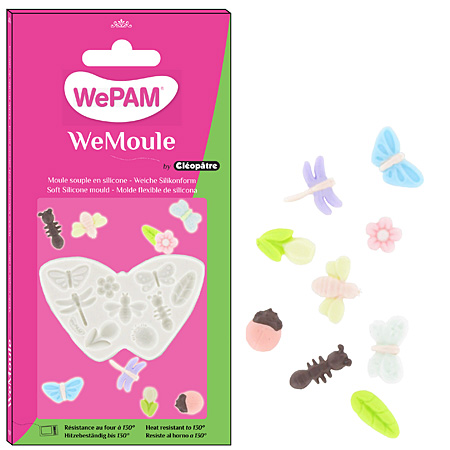 WePAM WeMoule - silicone push mould - bugs & flowers