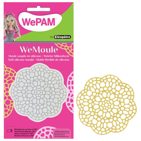 WePAM WeMoule - silicone push mould - round doily (8cm)