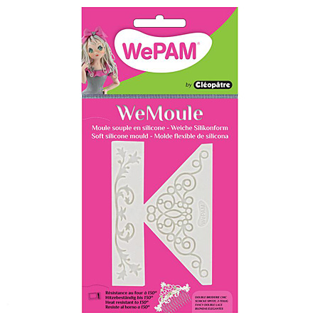 WePAM WeMoule - silicone push mould - doubble chic embroidery