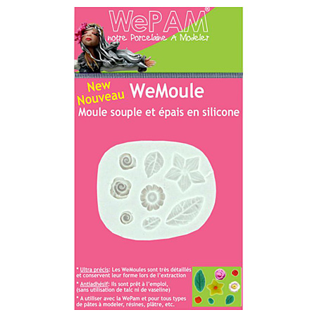 WePAM WeMoule - silicone push mould - roses & leaves