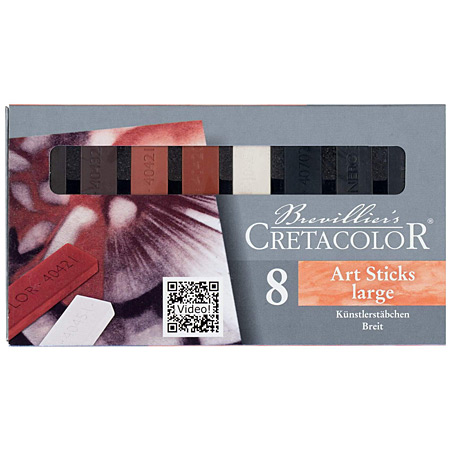 Cretacolor Art Sticks - étui en carton - assortiment de 8 craies esquisse