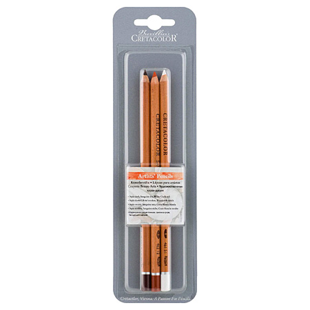 Cretacolor Pack of 3 sketching pencils (sepia/sanguine/white)
