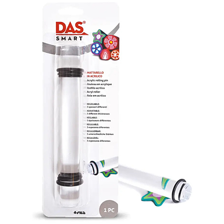 Das Smart - acrylic roller for polymer clay - 19.8cm - 3 thicknesses