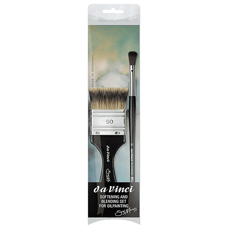 Da Vinci Softening & Blending Set for Oil Painting by Suzi Morris - set de 1 spalter & 1 pinceau pour la peinture à l'huile