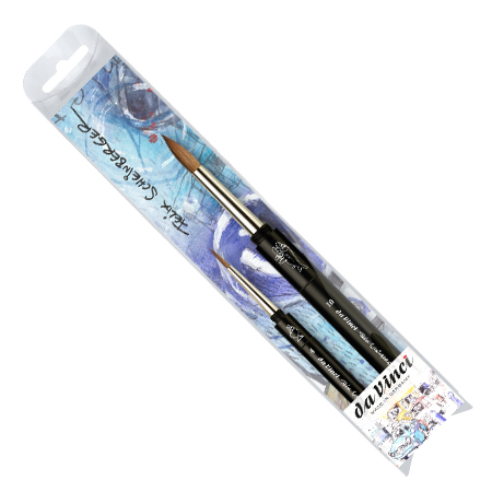 Da Vinci Colineo "Felix Scheinberger" - set van 2 aquarelpenselen - vorm rond - pocket steel