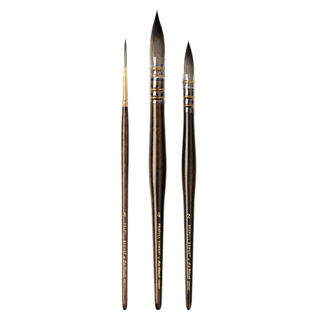 Da Vinci Signature set "Prafull Sawant" - set van 3 aquarelpenselen - geassorteerde vormen - korte steel