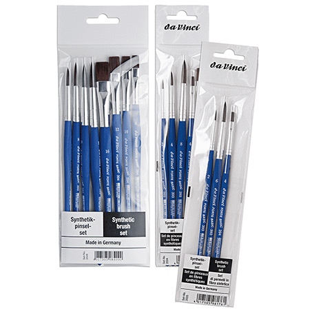 Da Vinci Forte Basic - penselenset - synthetische vezels - assortiment rond & plat - korte steel