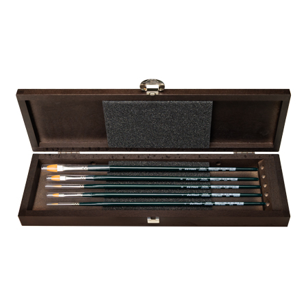 Da Vinci Nova - gift box - set of 5 oil / acrylic brushes - series 1670 / 1870 - assorted shapes - long handle
