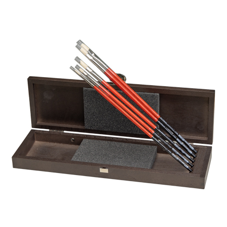 Da Vinci Maestro2 - geschenkdoos - set van 5 penselen olieverf / acrylverf - serie 5127 / 7123 / 7723 - geassorteerde vormen - lange steel