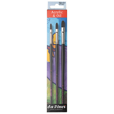 Da Vinci Artist Collection Edition Evan Woodruffe - set of 3 acrylic brushes - synthetic fibres - filbert - short handle