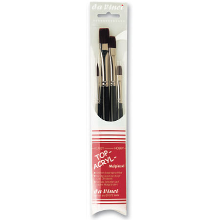 Da Vinci Top-Acryl - set of 4 brushes - synthetic fibres - assorted round & flat - short handle