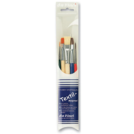 Da Vinci Set de 5 pinceaux - poils naturels & synthétiques - assortiment ronds & plats - manche court