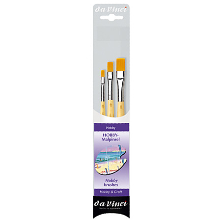 Da Vinci Junior - set of 3 brushes - series 304 - synthetic fibres - flat - short handle