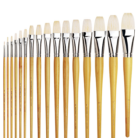 Da Vinci Maestro - brush series 7000 - white interlocked hog bristles - long flat - long handle