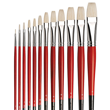 Da Vinci Maestro2 - brush series 7023 - white interlocked hog bristles - long flat - long handle