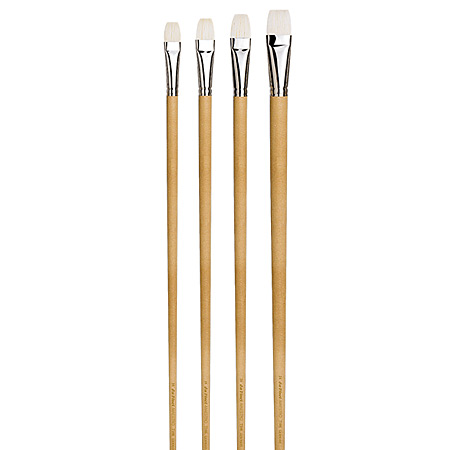 Da Vinci Maestro - brush series 7106 - white interlocked hog bristles - flat - extra long handle (60 cm)