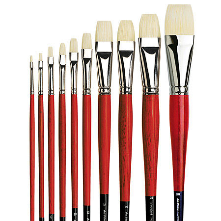Da Vinci Maestro2 - brush series 7123 - white interlocked hog bristles - flat - long handle