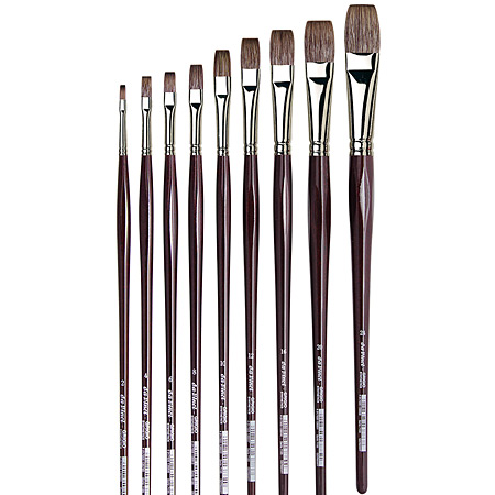 Da Vinci Grigio - brush series 7195 - grey synthetic - flat - long handle