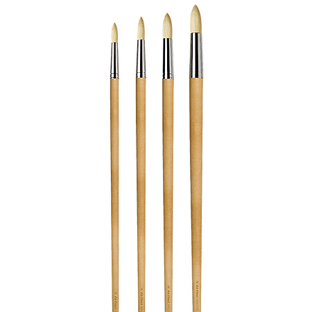 Da Vinci Maestro - brush series 7706 - white interlocked hog bristles - round - extra long handle (60 cm)