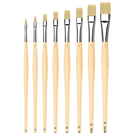 Da Vinci Synthetic Bristles - penseel serie 8329 - synthetische vezels - vorm plat - lange steel