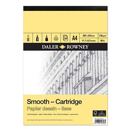 Daler-Rowney Smooth Cartridge - tekenblok - 30 vellen 130gr/m² - A4