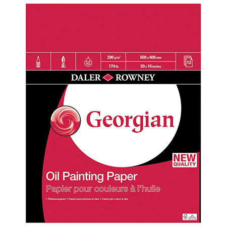 Daler-Rowney Georgian - bloc huile 12 feuilles - 250g/m² - grain fin