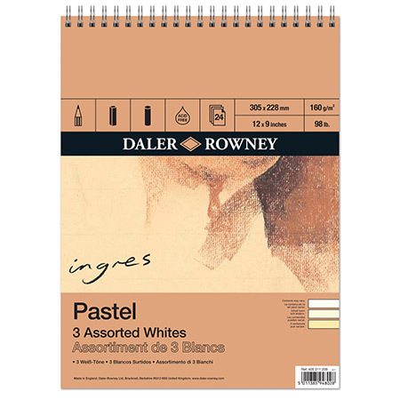 Daler-Rowney Ingres - spiral-bound pastel pad 24 sheets - 160g/m² - 3 assorted colours