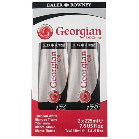 Daler-Rowney Georgian Twin Set - huile fine - 2x225ml - blanc de titane