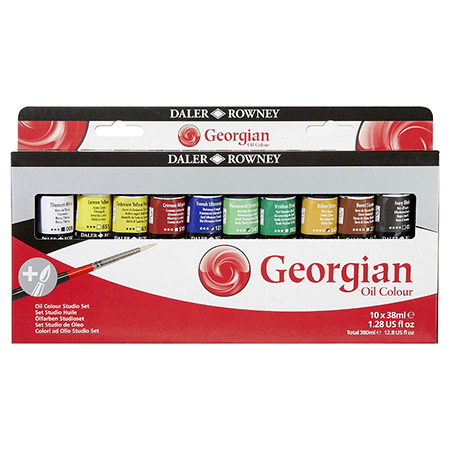 Daler-Rowney Georgian - set de 10 tubes 38ml d'huile fine & 1 pinceau