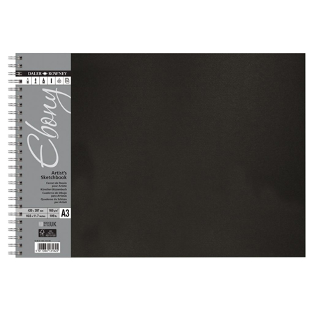 Daler-Rowney Ebony - wire-bound sketchbook - 54 sheets 160g/m²