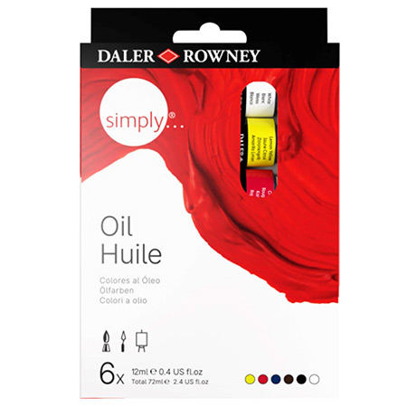 Daler-Rowney Simply - 6 assorted 12ml oil colour tubes