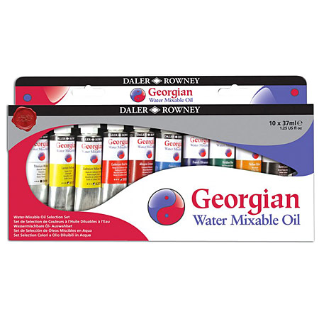 Daler-Rowney Georgian Water Mixable - assortiment de 10 tubes 37ml d'huile à l'eau super-fine
