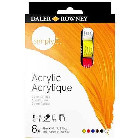 Daler-Rowney Simply Acrylic - assortiment van 12ml tubes acrylverf