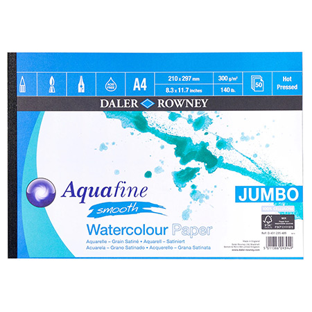 Daler-Rowney Aquafine Smooth Jumbo - watercolour pad - 50 sheets 300g/m² - hot pressed