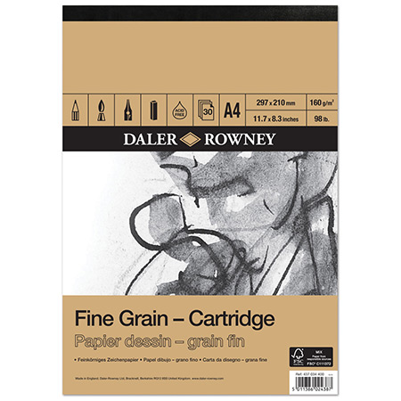 Daler-Rowney Fine Grain Cartridge - bloc dessin - 30 feuilles 160g/m²