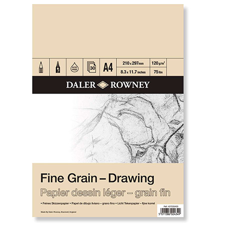 Daler-Rowney Fine Grain Drawing - bloc dessin - 30 feuilles 120g/m²