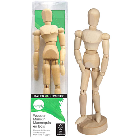Daler-Rowney Simply - mannequin articulé en bois - homme - 21cm