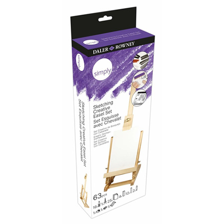 Daler-Rowney Simply Sketching Creative Easel Set - pencils set with 1 table easel & accessories