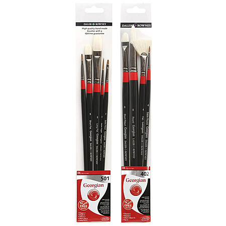 Daler-Rowney Georgian - assorted brushes - sable & bristles - long handle