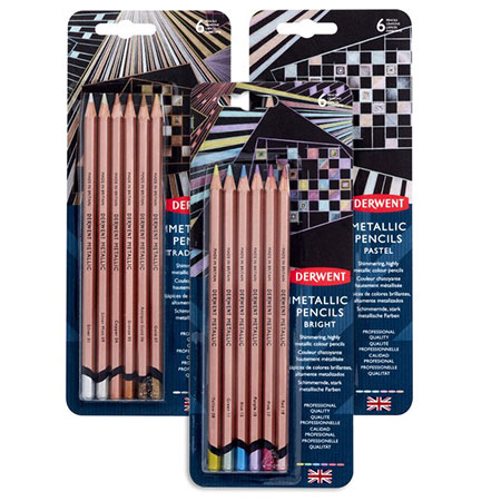 Derwent Metallic - paquet de 6 crayons de couleur métallisés