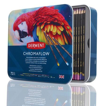 Derwent Chromaflow - étui en métal - assortiment de crayons de couleur