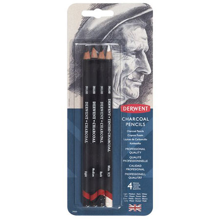 Derwent 4 assorted charcoal pencils