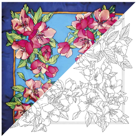 Dupont Painting Silk - silk square - 90x90cm