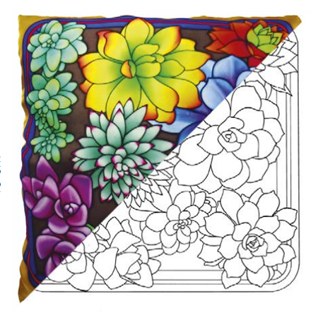 Dupont Painting Silk - silk cuchion cover - 40x40cm