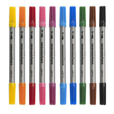 Eberhard Faber Kartonnen etui - assortiment van 10 duo stiften - fijne & maxi punt