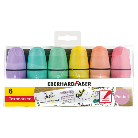 Eberhard Faber Assortiment van tekstmarkers - schuine punt (2/5mm) - geassorteerde kleuren