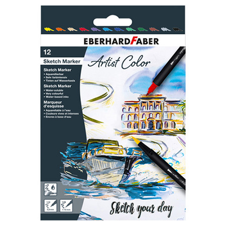 Eberhard Faber Artist Color - kartonnen etui - assortiment van schetsmarkers duo
