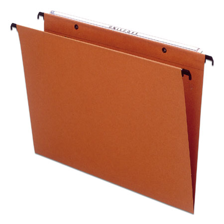 Esselte vertical suspension files - kraft card 220g/m² - 390mm - V groove - uniscope - 25 pcs - orange